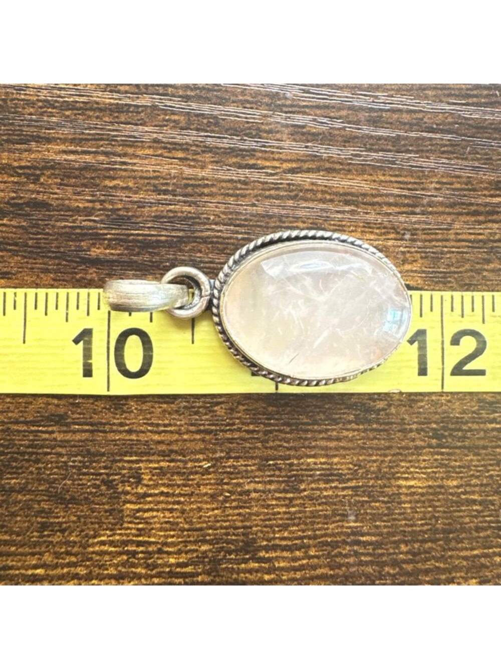 Quartz Cabochon Bezel Set Statement Pendant 925 Sterling Silver 1.75" Length - Picture 8 of 10